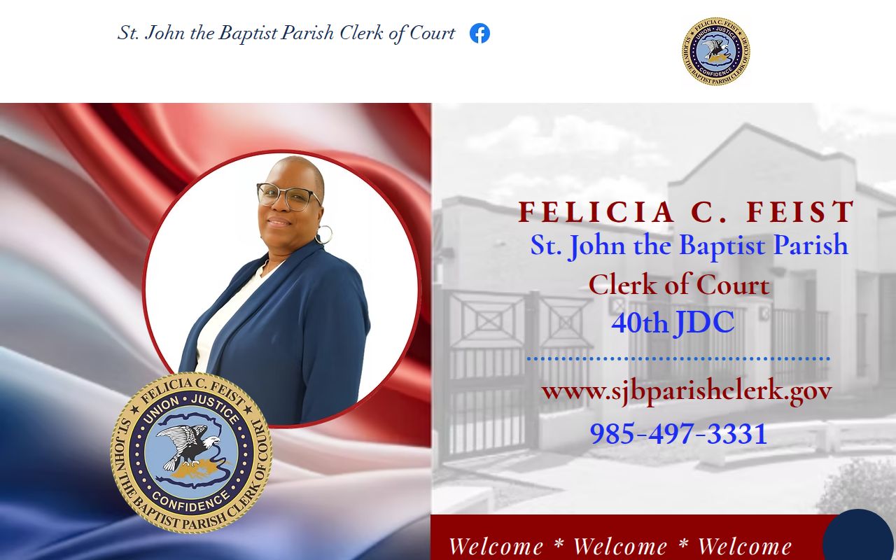 St. John the Baptist Parish Clerk of Court home page used for Wallace warrant records routing