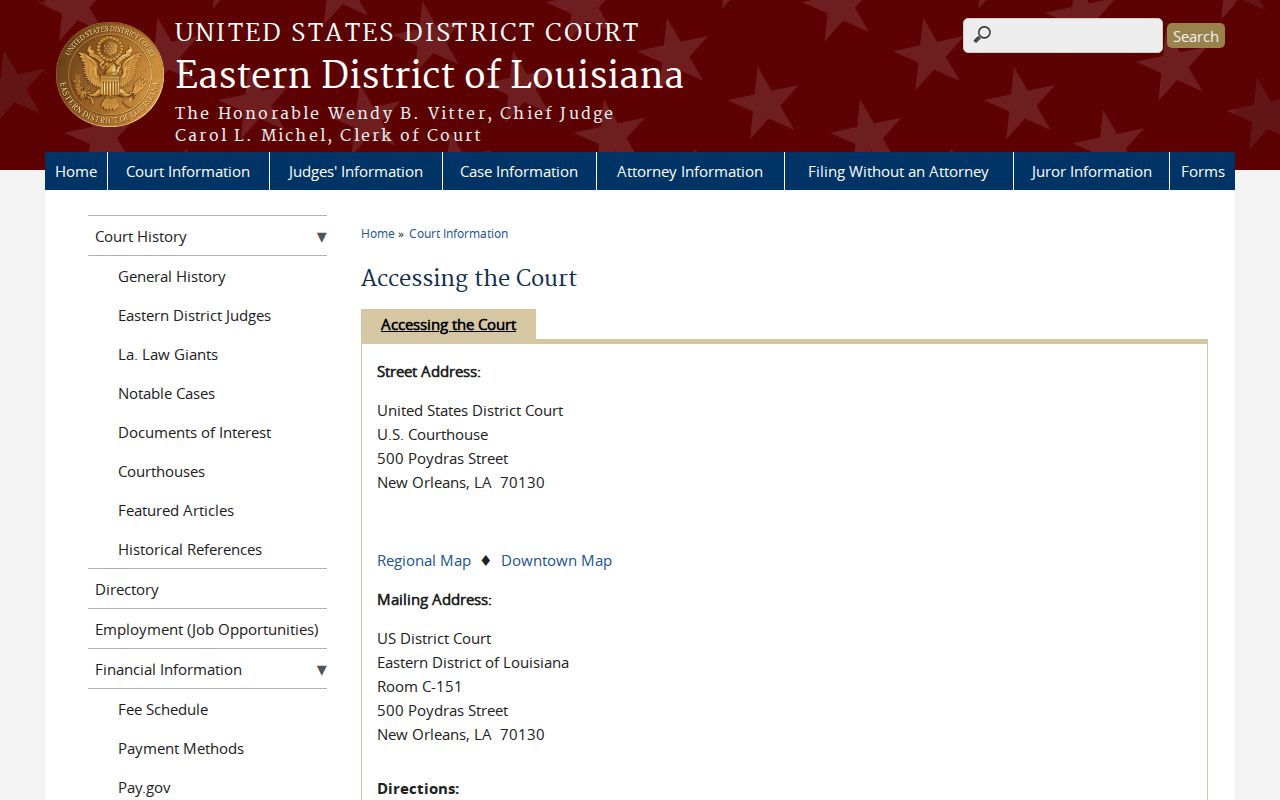 Federal courthouse page linked for Wallace warrant records and federal boundary guidance