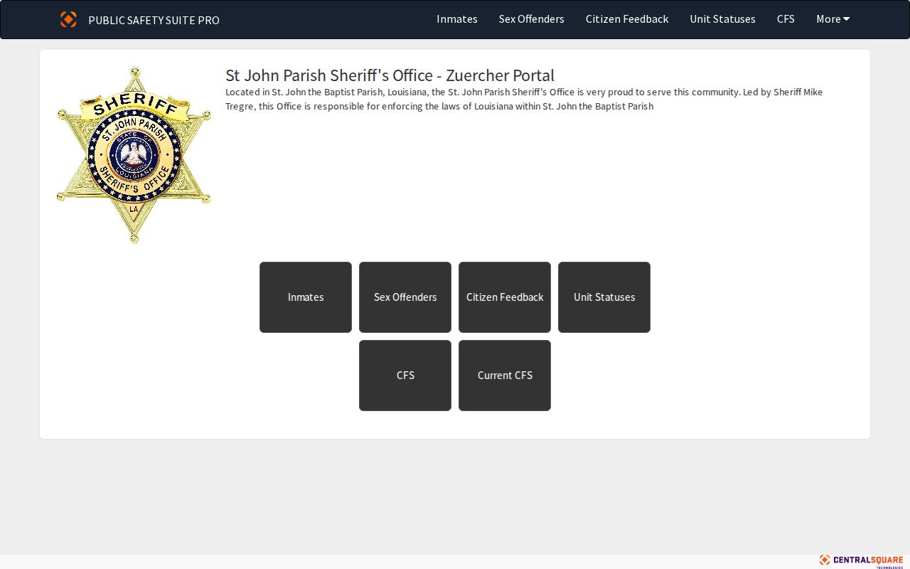St. John the Baptist Parish warrant records: the Sheriff's official Active Warrants portal linked from the agency site